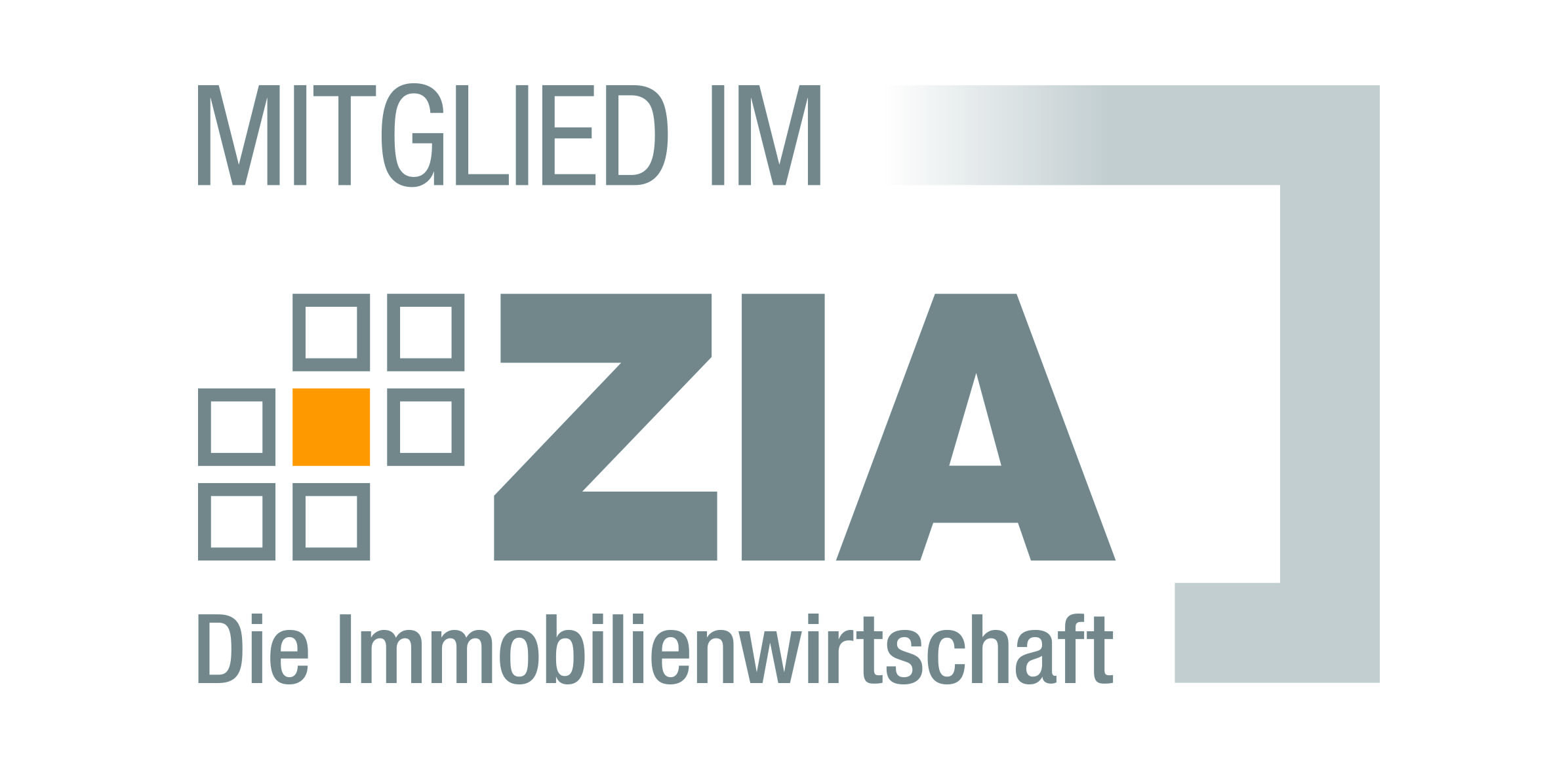 Bild-Logo für die Mitgliedschaft im ZIA, dem Zentralen Immobilienausschuss e. V., dem Spitzenverband der deutschen Immobilienwirtschaft.  